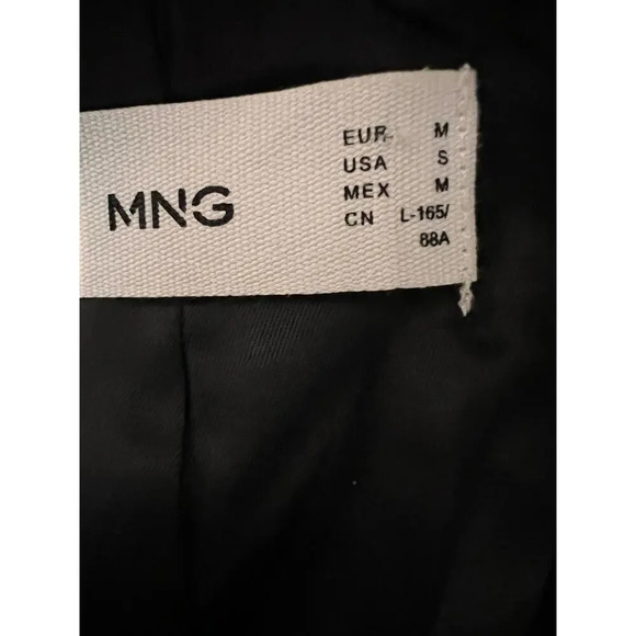 MNG Mango, S, tan black plaid long sleeve single button padded knit blazer ￼ - Picture 10 of 11